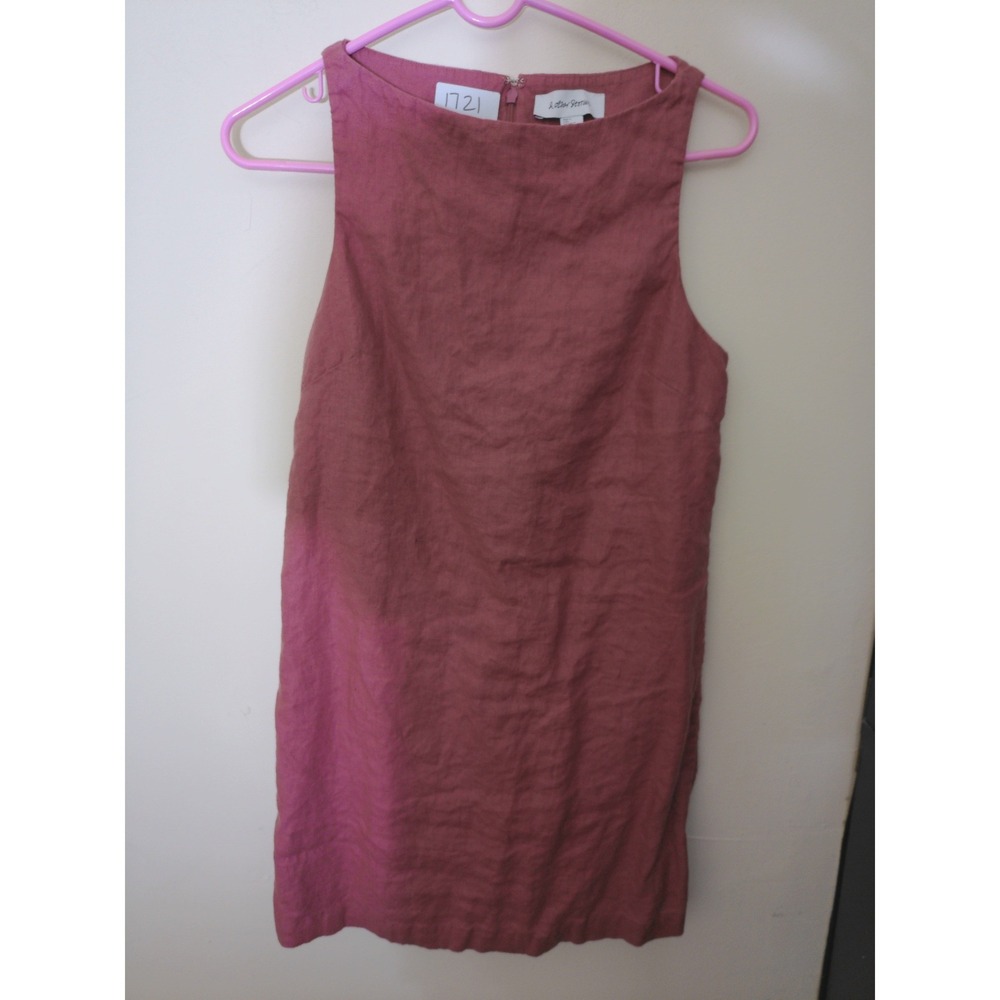 & Other Stories Shift Dress Women 6 Rose Pink Linen Blend Sleeveless Minimalist